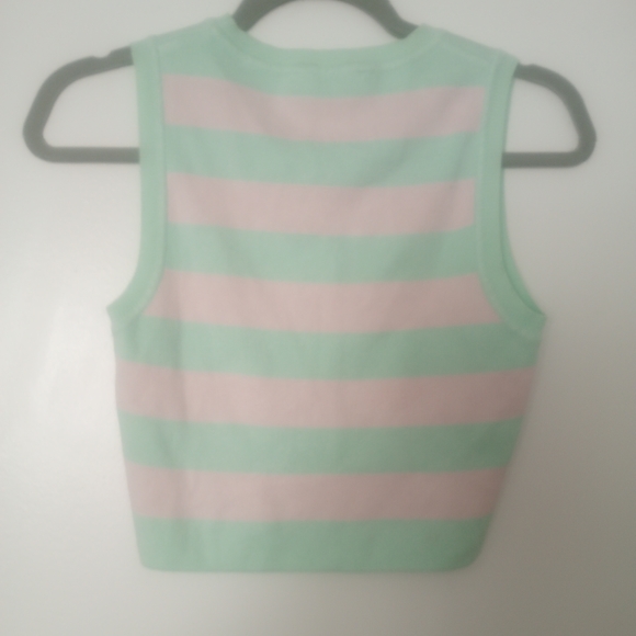 Zara Striped Sleeveless Crop Top - Picture 2 of 3